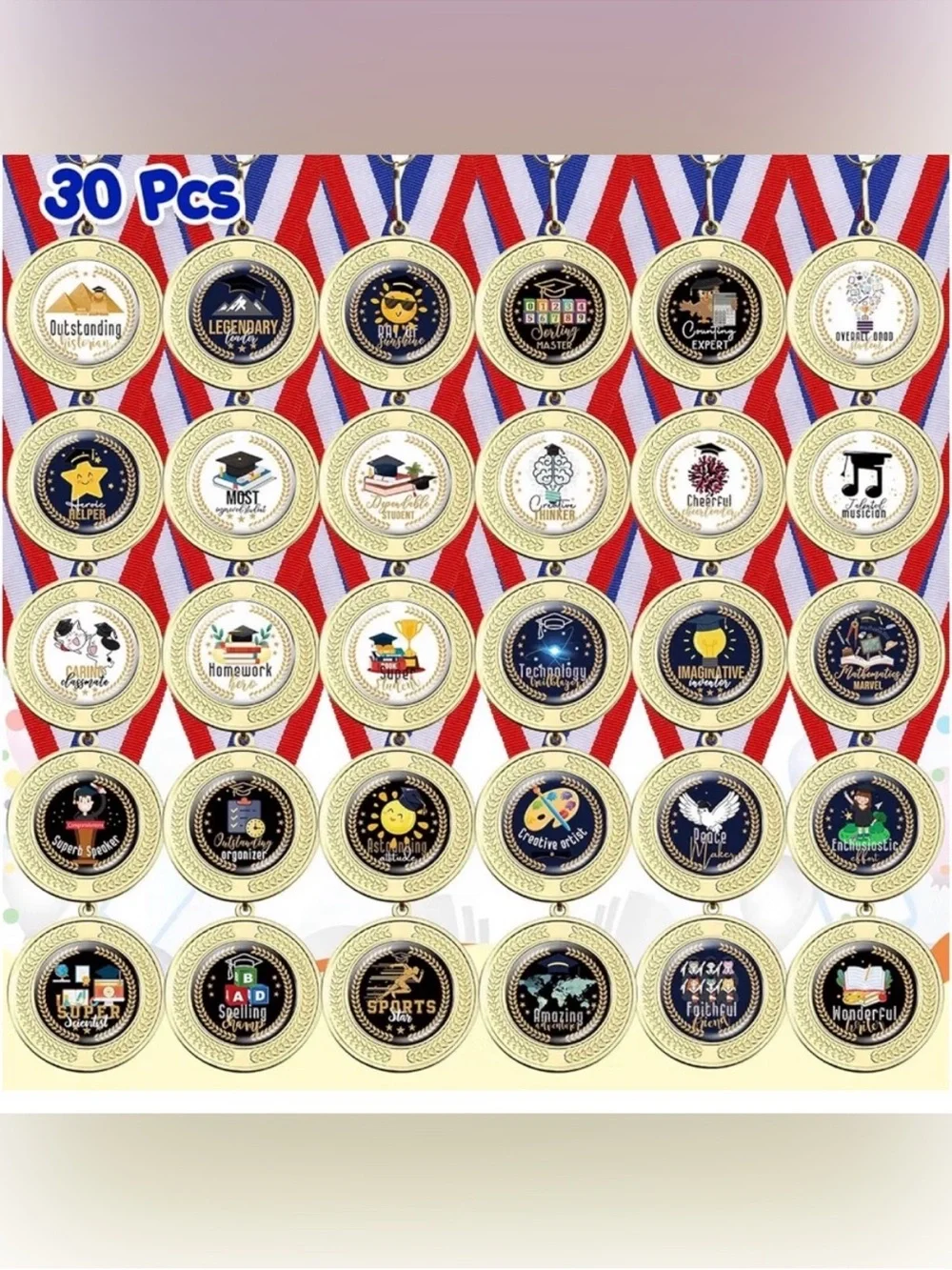 Kindergarten Graduation Education Award Medals for Students 30 Count